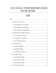 2026及未来5年桂附地黄浓缩丸项目投资价值分析报告