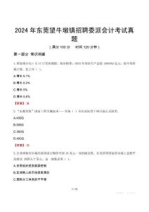 2024年东莞望牛墩镇招聘委派会计考试真题