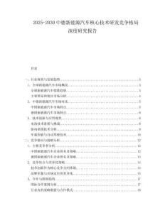 2025-2030中德新能源汽车核心技术研发竞争格局深度研究报告
