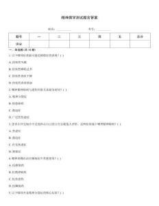 精神病学测试题含答案