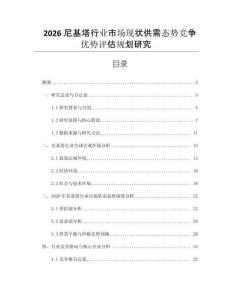 2026尼基塔行业市场现状供需态势竞争优势评估规划研究