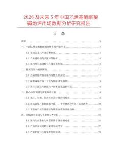 2026及未来5年中国乙烯基酯耐酸碱地坪市场数据分析研究报告