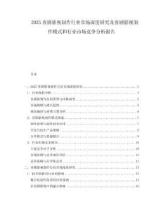 2025喜剧影视制作行业市场深度研究及喜剧影视制作模式和行业市场竞争分析报告