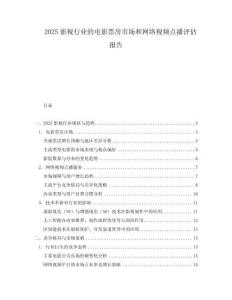 2025影视行业的电影票房市场和网络视频点播评估报告