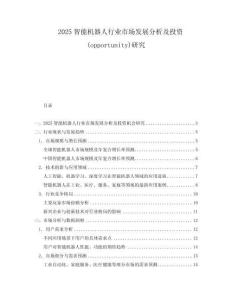2025智能机器人行业市场发展分析及投资(opportunity)研究
