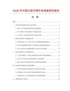 2026年中国方型手柄市场调查研究报告