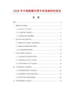 2026年中国脚踏风琴市场调查研究报告