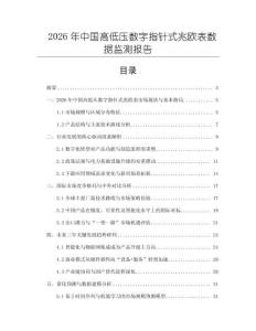 2026年中国高低压数字指针式兆欧表数据监测报告