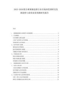 2025-2030联合柬埔寨造船行业市场深度调研及发展趋势与投资前景预测研究报告