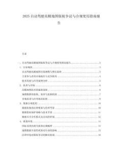 2025自动驾驶高精地图版权争议与合规使用指南报告