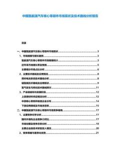 中国氢能源汽车核心零部件市场现状及技术路线分析报告