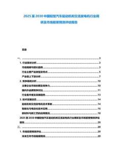 2025至2030中国轻型汽车起动机和交流发电机行业调研及市场前景预测评估报告