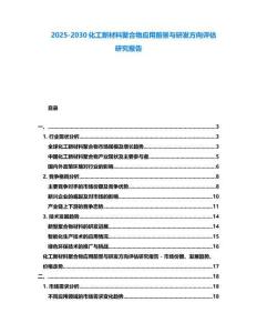 2025-2030化工新材料聚合物应用前景与研发方向评估研究报告