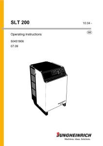 永恒力SLT 200电动叉车充电机操作手册