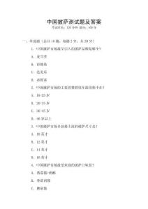 中国披萨测试题及答案