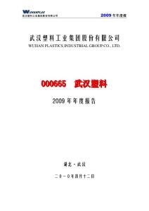 武汉塑料2009年年度报告