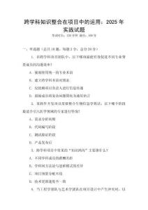 跨学科知识整合在项目中的运用：2025年实践试题