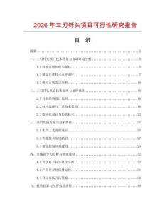 2026年三刃钎头项目可行性研究报告