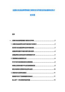 法国化妆品品牌营销能力散发状况考察及资金最新动向计划文案
