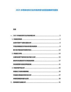 2025半导体材料行业市场供需与投资战略研究报告