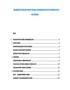 能源板块页岩油市场开发潜力影响投资评估引导规划分析研究报告
