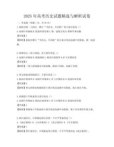 2025年高考历史试题精选与解析试卷