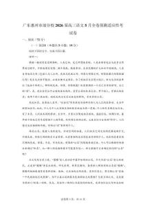 广东惠州市部分校2026届高三语文5月全卷预测适应性考试卷【附答案解析】