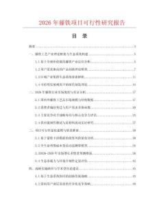 2026年藤铁项目可行性研究报告