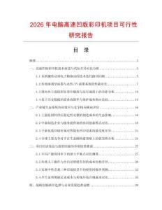 2026年电脑高速凹版彩印机项目可行性研究报告