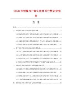 2026年钛镍90°弯头项目可行性研究报告