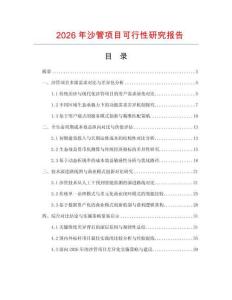 2026年沙管项目可行性研究报告