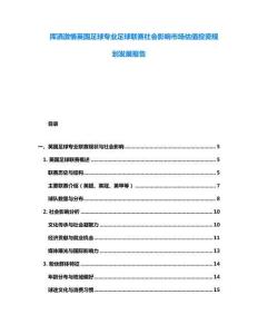 挥洒激情英国足球专业足球联赛社会影响市场估值投资规划发展报告