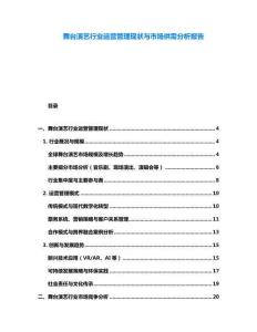 舞台演艺行业运营管理现状与市场供需分析报告