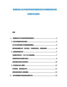 玻璃制造行业市场竞争格局发展现状技术发展趋势商业模式调研评估报告