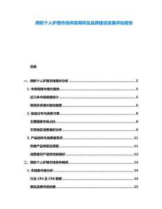 西欧个人护理市场供需调研及品牌建设发展评估报告