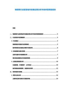 物联网行业智慧城市发展应用分析市场供需调查报告