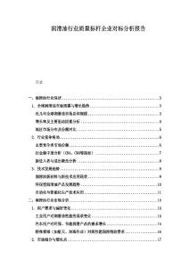 润滑油行业质量标杆企业对标分析报告