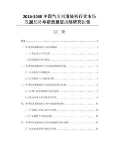 2026-2030中国气雾剂灌装机行业市场发展趋势与前景展望战略研究报告