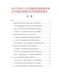 2026及未来5年中国数显式瓷胎透光度仪市场现状数据分析及前景预测报告