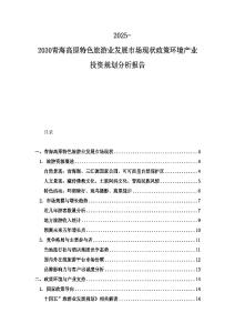 2025-2030青海高原特色旅游业发展市场现状政策环境产业投资规划分析报告