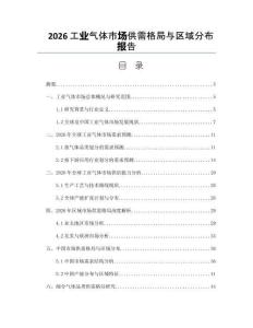 2026工业气体市场供需格局与区域分布报告