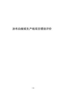 涂布白板纸生产线项目绩效评价