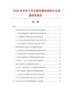 2026及未来5年中国双面拉线机行业发展研究报告