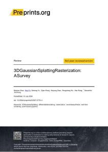 3D 高斯泼溅光栅化综述 3D Gaussian Splatting Rasterization  A Survey