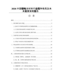 2026中国锂电池材料行业竞争格局及未来发展策略报告