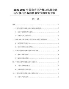 2026-2030中国自动镜片修边机行业市场发展趋势与前景展望战略研究报告
