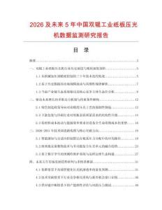 2026及未来5年中国双辊工业纸板压光机数据监测研究报告.docx