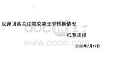 纸浆周报：反弹回落，关注需求淡旺季转换情况