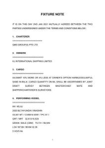 FIXTURE NOTE