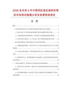 2026及未来5年中国双缸液压板料折弯机市场现状数据分析及前景预测报告.docx